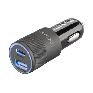 Refurbished 4smarts 27W 2 in 1 autolader USB-A en USB-C