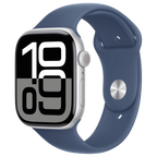 Apple Watch Series 10 46mm - Zilver Aluminium Blauw Sportband