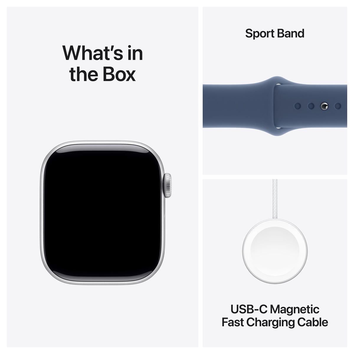 Apple Watch Series 10 46mm - Zilver Aluminium Blauw Sportband