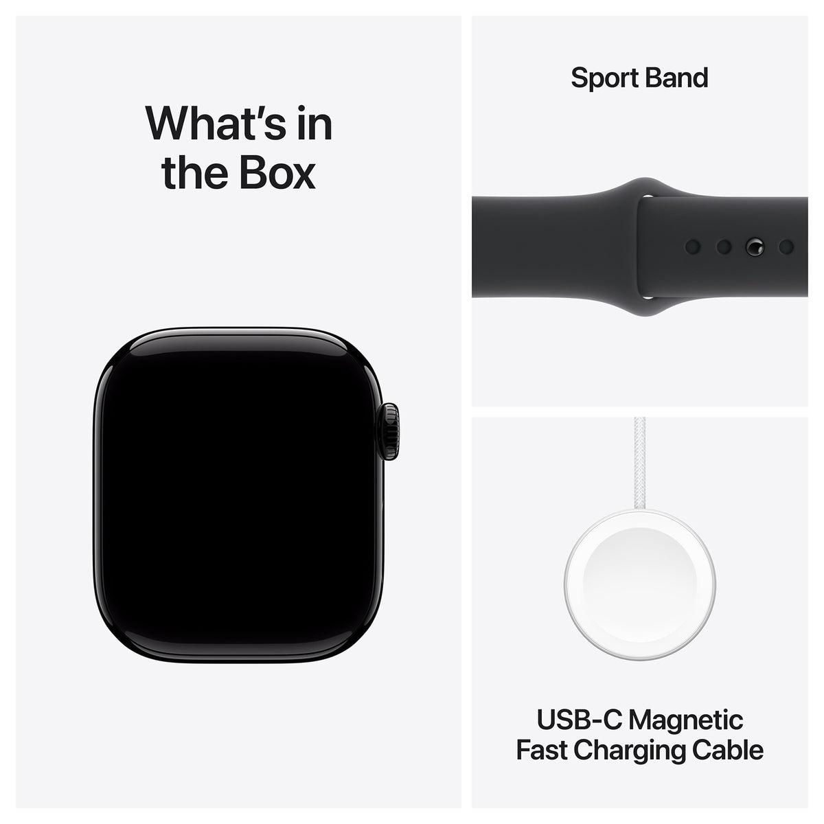 Apple Watch Series 10 46mm - Zwart Aluminium Zwart Sportband