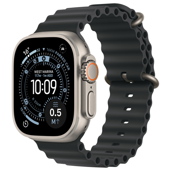 Apple Watch Ultra 3 5G Naturel - Ocean band Zwart
