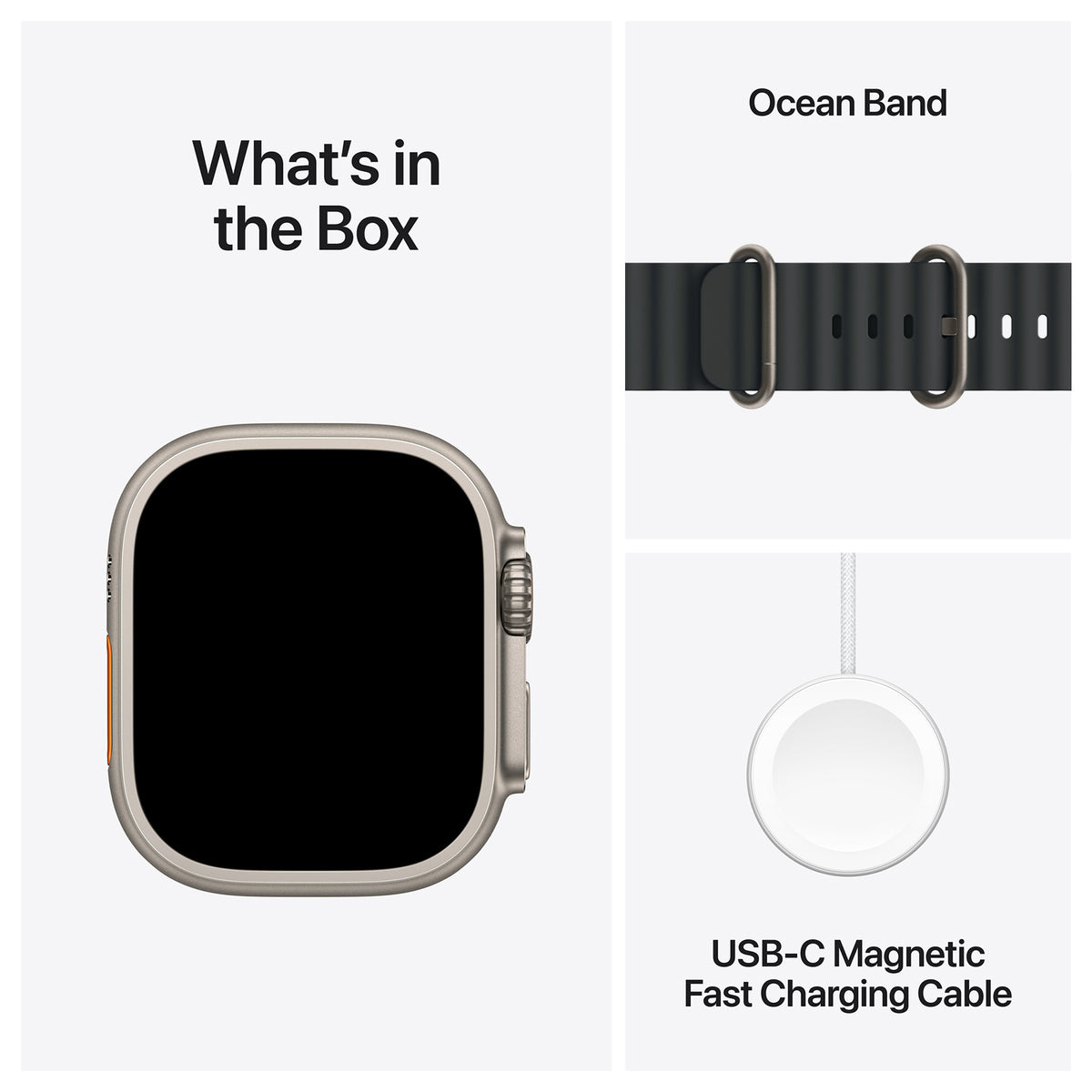 Apple Watch Ultra 3 5G Naturel - Ocean band Zwart
