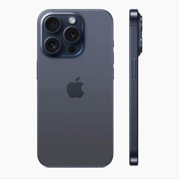 Refurbished iPhone 15 Pro Max 1tb Titanium blauw - zijkant