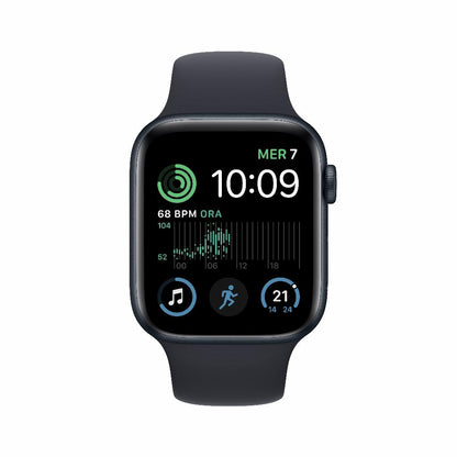 Apple Watch SE 2022 44 MM Aluminium Zwart 4G met Zwart sportbandje