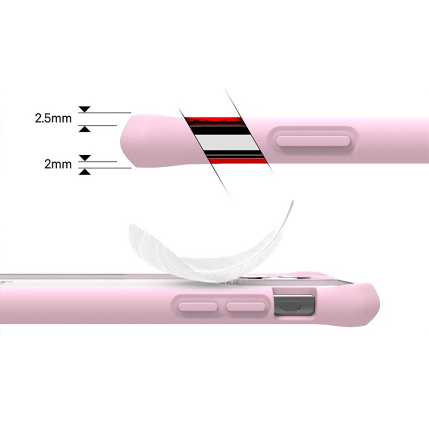 Refurbished ITSKINS HybridSolid Hoesje voor iPhone X/XS - Level 2 Bescherming - Transparant/Pink