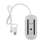 Refurbished LMP Easy Stijlvolle Kabel Muis 2in1 USB-C & USB-A - Wit